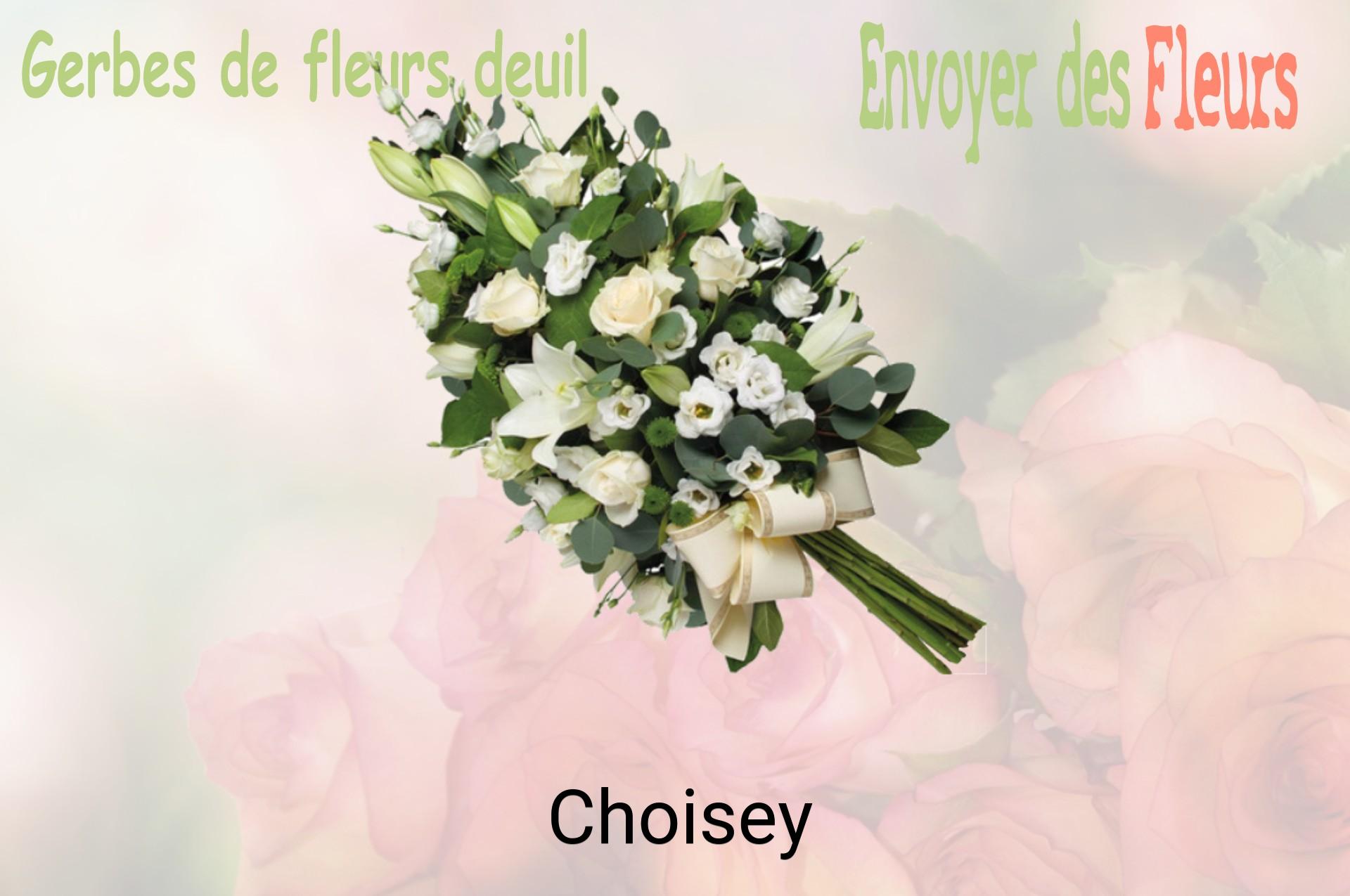 Gerbe de fleurs de deuil livrée à Choisey